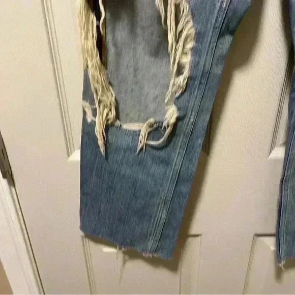 Zara Looney Tunes Distressed Ankle Jeans Sz 2 - Picture 4 of 15